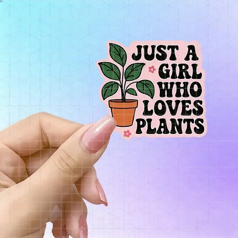 Plant Parent Gardening Tools - แค่ผู้หญิงคนหนึ่งที่รักต้นไม้ สติกเกอร์ไวนิลแบบด้าน สำหรับขวดน้ำ สมุดโน้ต อุปกรณ์ทำสวน ผู้เลี้ยงต้นไม้