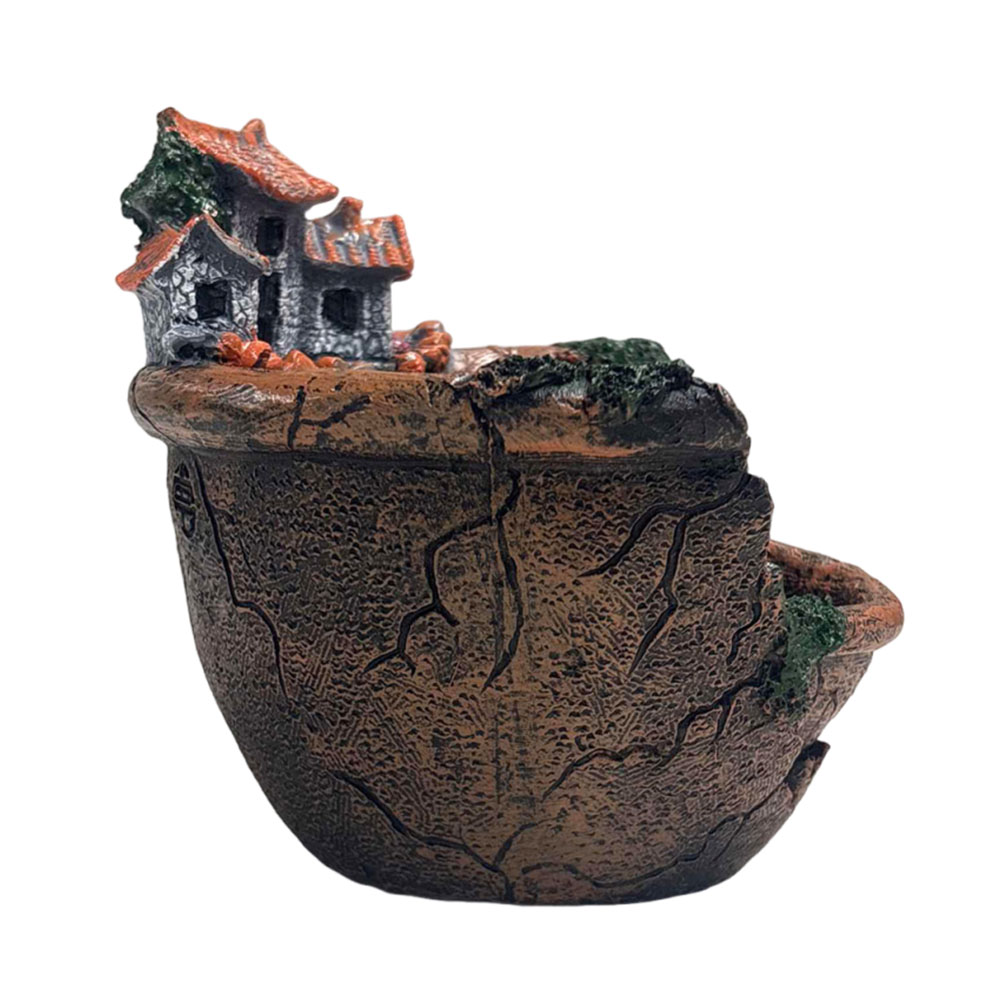 Cactus Mix Pot - กระถางต้นไม้แบบวินเทจ หลายช่อง สำหรับตกแต่ง กระถางต้นไม้ขนาดเล็ก ภาชนะเรซิ่นทรงถัง สำหรับปลูกกระบองเพชรและไม้อวบน้ำ