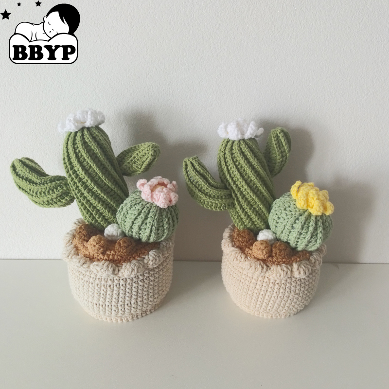 Cactus Mix Pot - กระถางต้นไม้ถักโครเชต์สุดน่ารัก ของตกแต่งต้นกระบองเพชรประดิษฐ์ ของขวัญ ดอกไม้ประดิษฐ์
