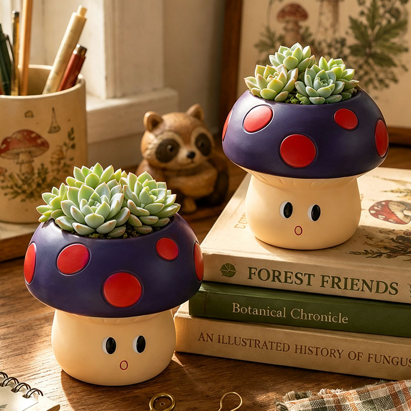 กระถางต้นไม้เรซินรูปเห็ดการ์ตู - Cactus Mix Pot บทวิจารณ์และราคา