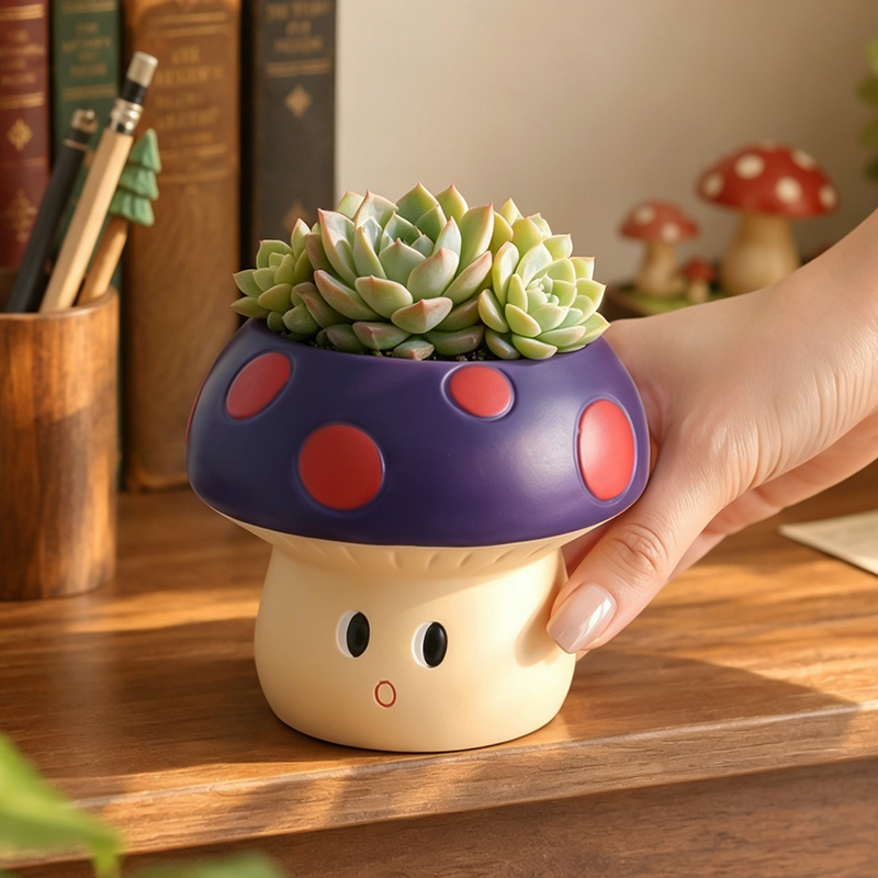 กระถางต้นไม้เรซินรูปเห็ดการ์ตู - Cactus Mix Pot บทวิจารณ์และราคา