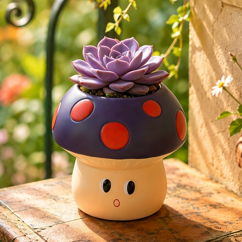 กระถางต้นไม้เรซินรูปเห็ดการ์ตู - Cactus Mix Pot บทวิจารณ์และราคา